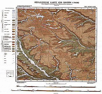 Produktbild 1 für den Artikel: Geologische Karte m. Erläuterung 1:25 000 6629 Ansbach Nord