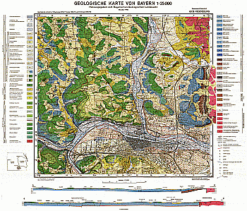 Produktbild 1 für den Artikel: Geologische Karte m. Erläuterung 1:25 000 6938 Regensburg