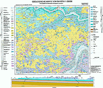 Produktbild 1 für den Artikel: Geologische Karte 1:25 000 7033 Titting