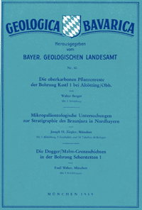 Produktbild 1 für den Artikel: Geologica Bavarica Band 40: Die oberkarbonen Pflanzenreste der Bohrung Kastl 1 bei Altötting/Oberbayern. Mikropaläontologische Untersuchungen zur Stratigraphie des Braunjura in Nordbayern. Die Dogger/Malm-Grenzschichten in der Bohrung Scher