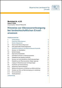 Hinweise zur Abwasserentsorgung bei landwirtschaftlichen Einzelanwesen - Merkblatt Nr. 4.2/3