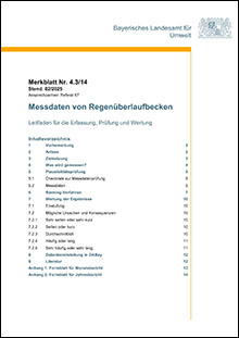 Messdaten von Regenüberlaufbecken - Leitfaden für die Erfassung, Prüfung und Wertung - Merkblatt Nr. 4.3/14