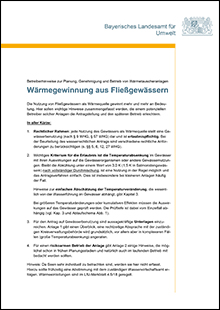 Wärmegewinnung aus Fließgewässern