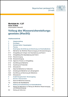 Vollzug des Wassersicherstellungsgesetzes (WasSG) - Merkblatt Nr. 1.3/7
