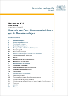 Kontrolle von Durchflussmesseinrichtungen in Abwasseranlagen - Merkblatt Nr. 4.7/3