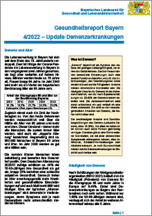 Detailansicht zu Gesundheitsreport Bayern- Update Demenzerkrankungen 4/2022