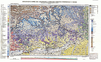 Produktbild 1 für den Artikel: Geologische Übersichtskarte 1:100 000 Naturpark Altmühltal/Südl. Frankenalb mit Kurzerläuterungen auf der Kartenrückseite